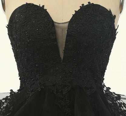 Women's Strapless Black Tulle Cocktail Dress