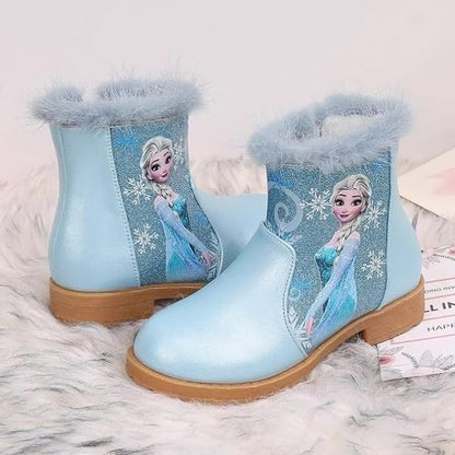 Elsa Princess Design Velvet Winter Boots - S0023