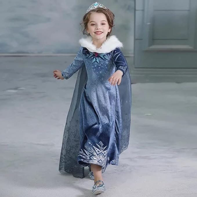 Princess Elsa Velvet Costume with Accessories for Girls