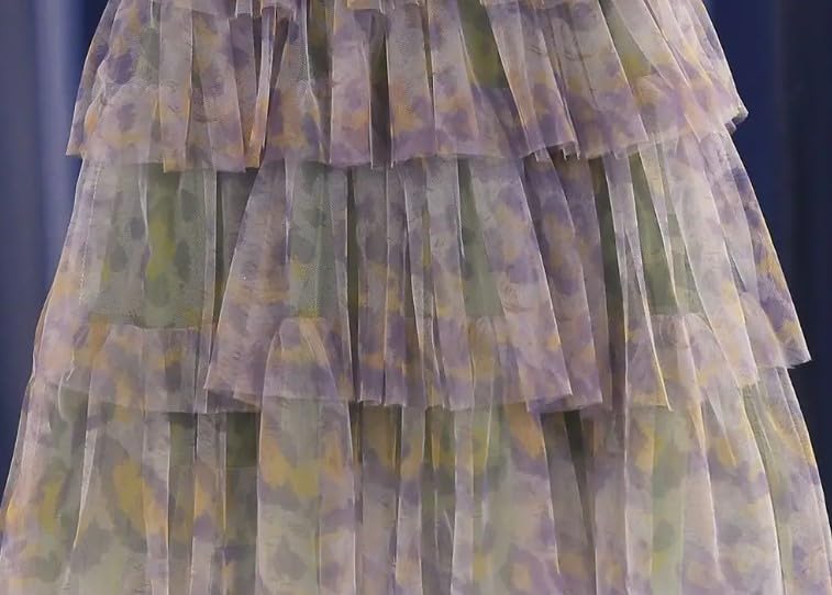 Printed Dress with Tulle and Ruffle Layers - Fall dresses for girls