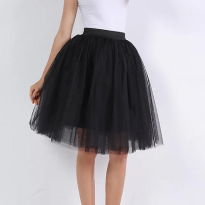 Women's Tulle Midi Skirt with Satin Bow