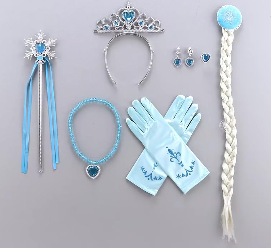 Princess Dress-Up Accessories for Girls – Complete Royal Set with Tiara, Gloves, and Wand