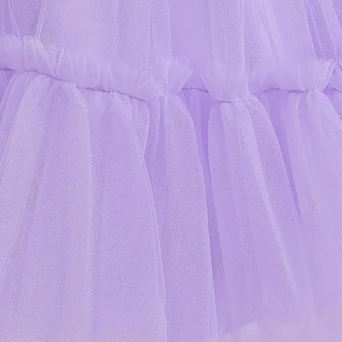 Puffy Tulle Dress with Detachable Train Girl Party Birthday