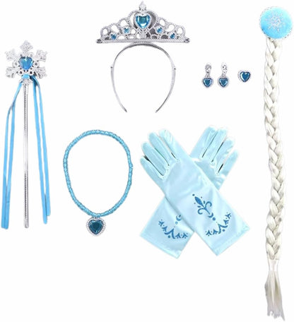 Princess Dress-Up Accessories for Girls – Complete Royal Set with Tiara, Gloves, and Wand