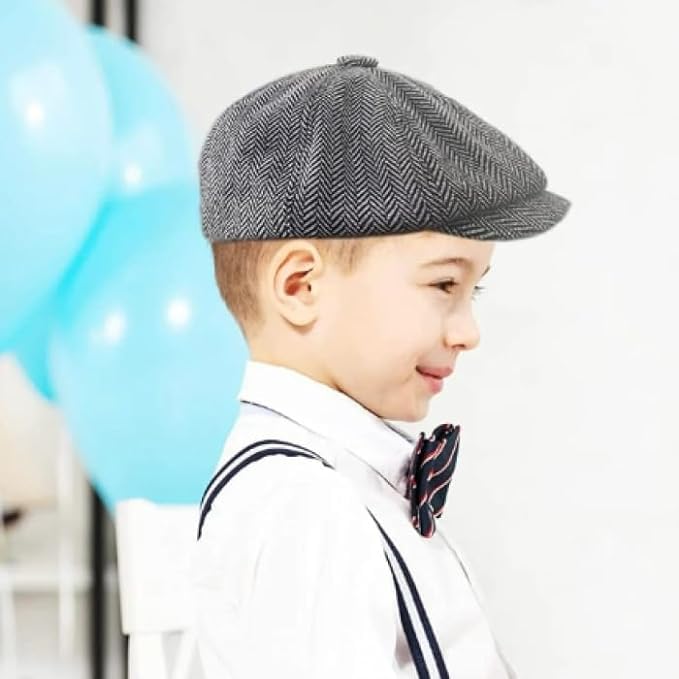 Boys' Classic Tweed Newsboy Cap