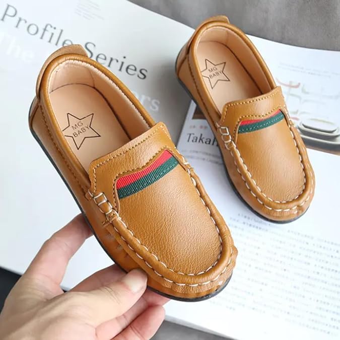 Boys Dress Loafer Shoes Casual Leather Shoes Slip-On Comfort