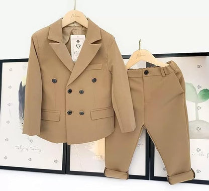 Boys Casual Suits Wedding Outfits Blazer and Pants Suit 2 Pieces