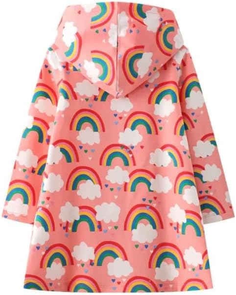 Girl's hooded sweatshirt with an animal or rainbow design