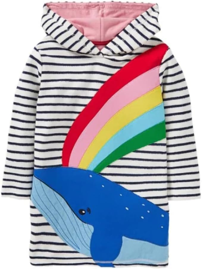 Girl's hooded sweatshirt with an animal or rainbow design