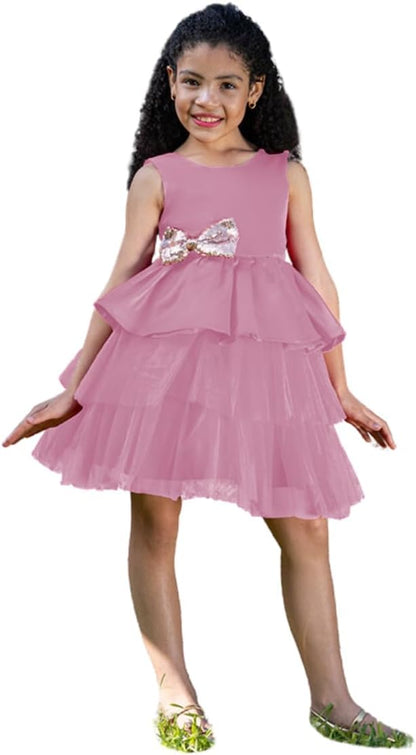 Satin dress and tulle skirt - Fall dresses for girls' birthdays