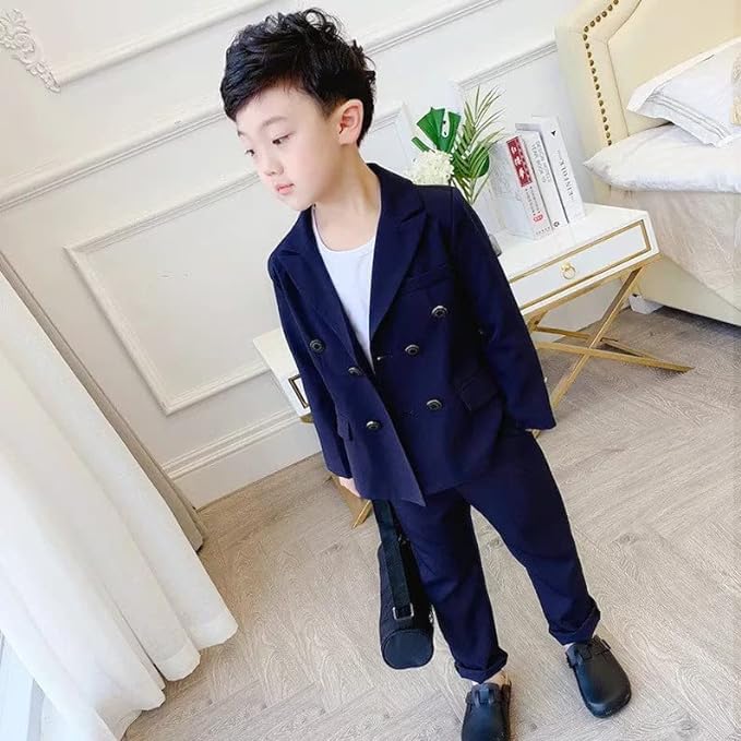 Boys Casual Suits Wedding Outfits Blazer and Pants Suit 2 Pieces