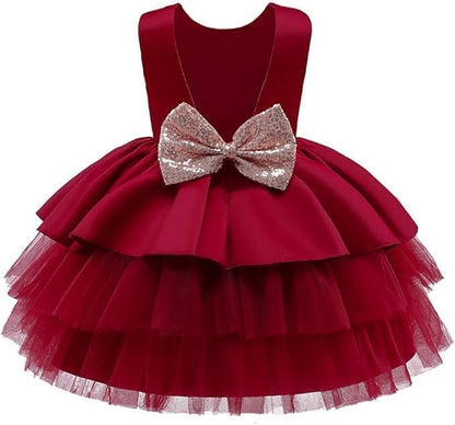 Satin dress and tulle skirt - Fall dresses for girls' birthdays