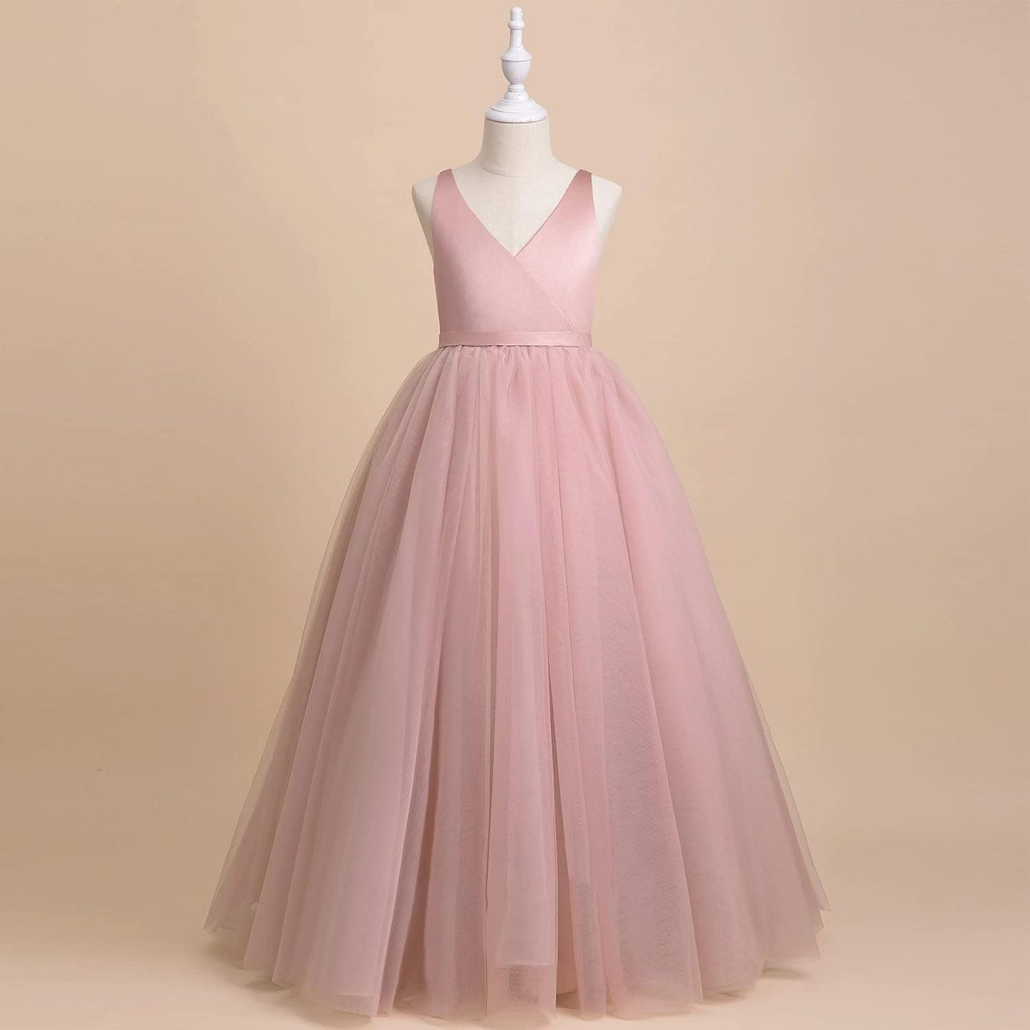 Tulle Bridesmaid Dress Girl Ball Gown with Bow