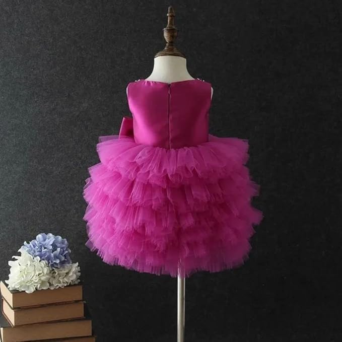 Short tulle layered party dress for girls