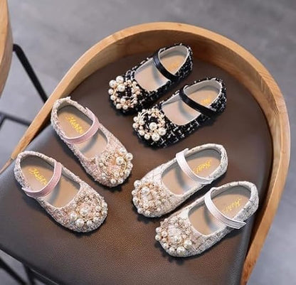 Princess Shoes with Pearls for Girls Mary Jane Style