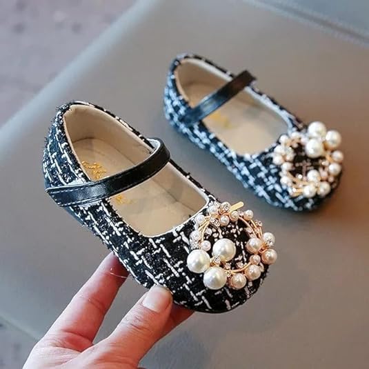 Princess Shoes with Pearls for Girls Mary Jane Style