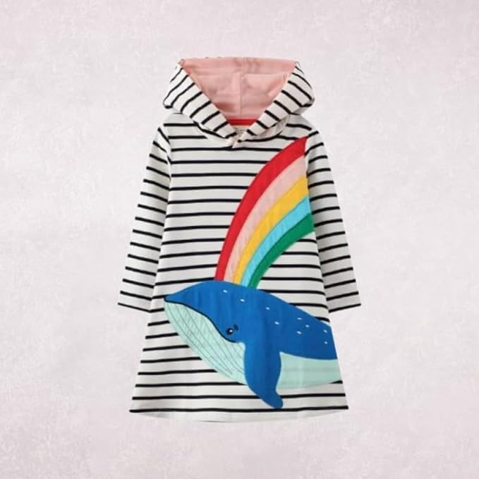 Girl's hooded sweatshirt with an animal or rainbow design