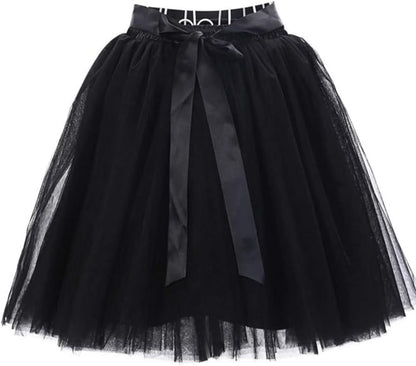 Women's Tulle Midi Skirt with Satin Bow