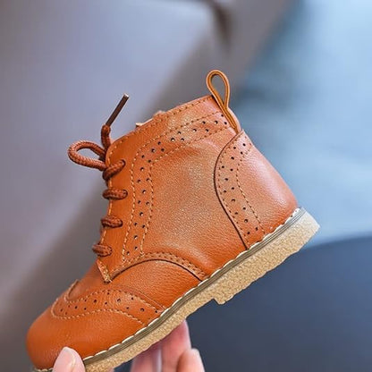 Boy's Ankle Leather Boots Oxford Shoes