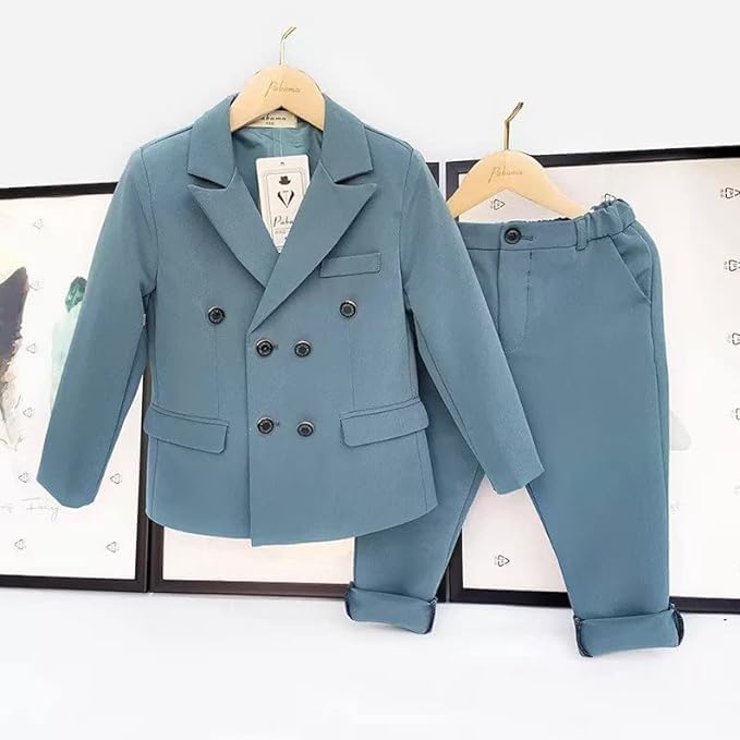 Boys Casual Suits Wedding Outfits Blazer and Pants Suit 2 Pieces