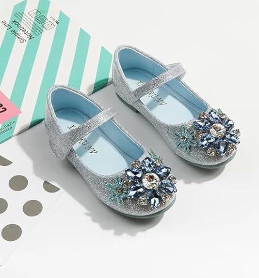 Girls Dress Shoes Mary Jane Princess Elsa Flats - S0035