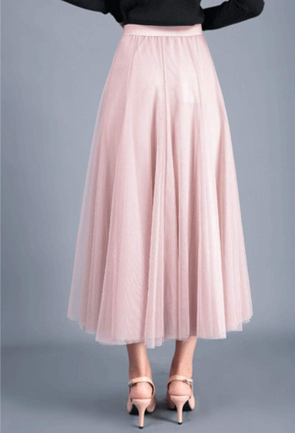 Women's Layered Tulle Skirts A-Line Mesh Midi Lenght Elegant Party