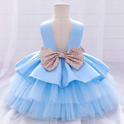 Satin dress and tulle skirt - Fall dresses for girls' birthdays