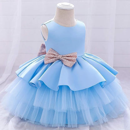 Satin dress and tulle skirt - Fall dresses for girls' birthdays