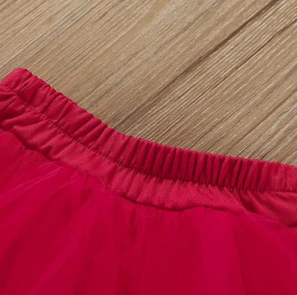 Girls' Red Blazer and Tulle Skirt Set