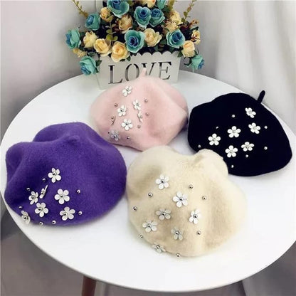 Girls Winter Wool Beret Classic French Style
