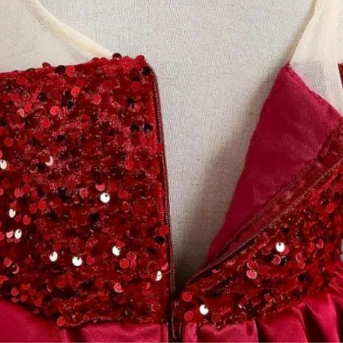 Elegant one-Shoulder Sequined Dress for Girls