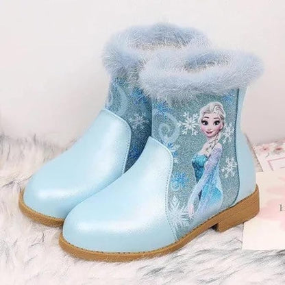 Elsa Princess Design Velvet Winter Boots - S0023