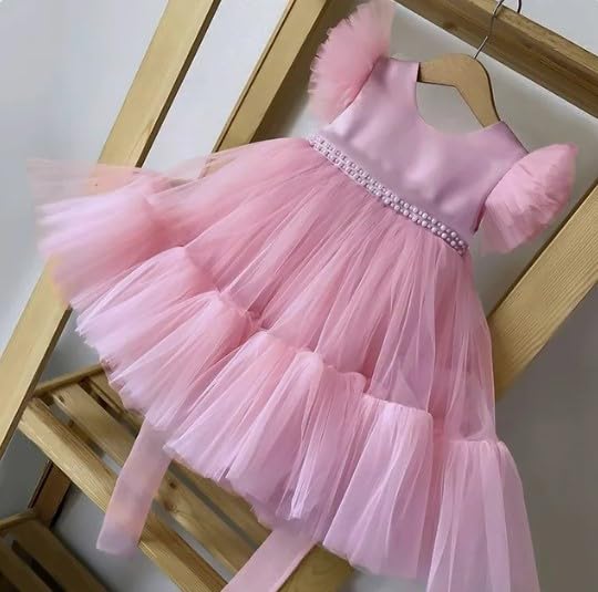 Satin and Tulle Dress for Girls with Deep-V Back