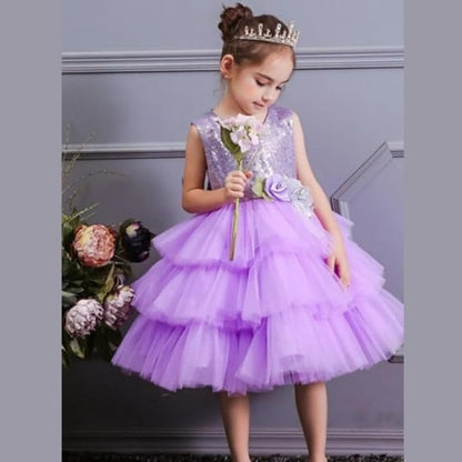 Sparkly Dress for Girls with Layered Tulle Skirt