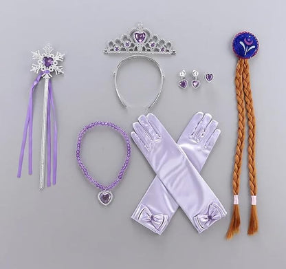 Princess Dress-Up Accessories for Girls – Complete Royal Set with Tiara, Gloves, and Wand