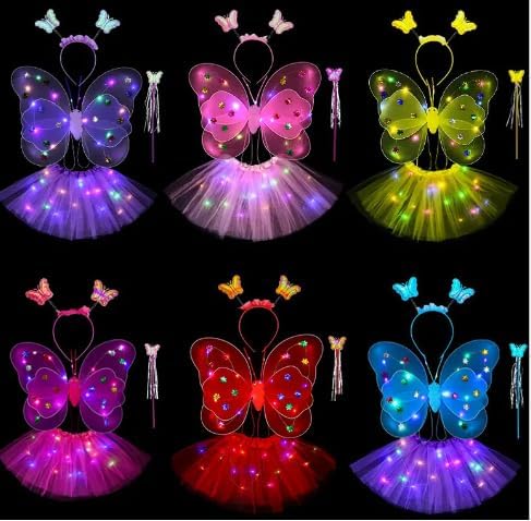 Enchanted Butterfly Wings & LED Princess Fairy Skirt Set