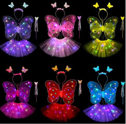 Enchanted Butterfly Wings & LED Princess Fairy Skirt Set