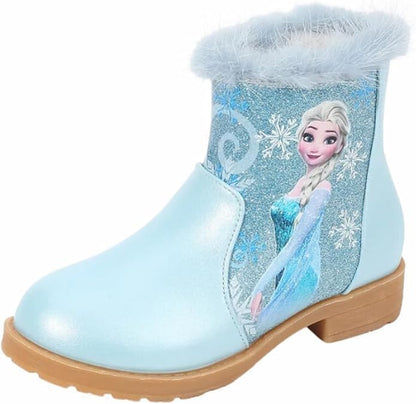 Elsa Princess Design Velvet Winter Boots - S0023