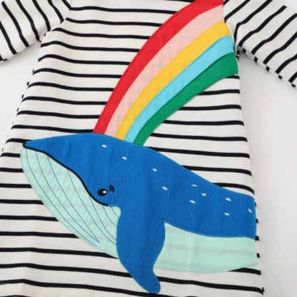 Girl's hooded sweatshirt with an animal or rainbow design