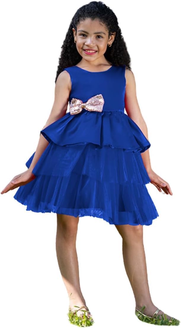 Satin dress and tulle skirt - Fall dresses for girls' birthdays