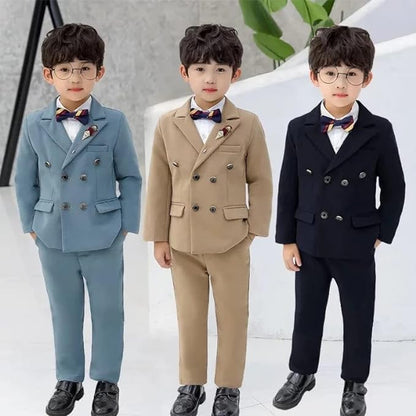 Boys Casual Suits Wedding Outfits Blazer and Pants Suit 2 Pieces