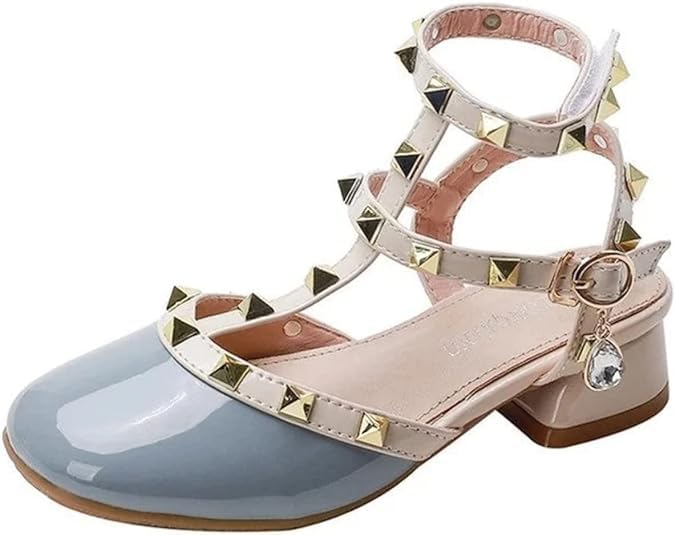 Girls Roman Sandals Low Heels Ankle Strap Summer Sandals