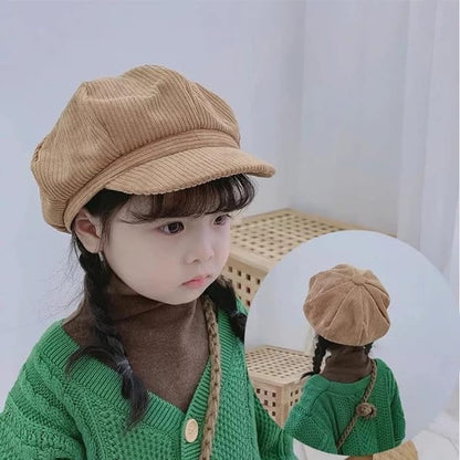 Girls' Corduroy Newsboy Cap