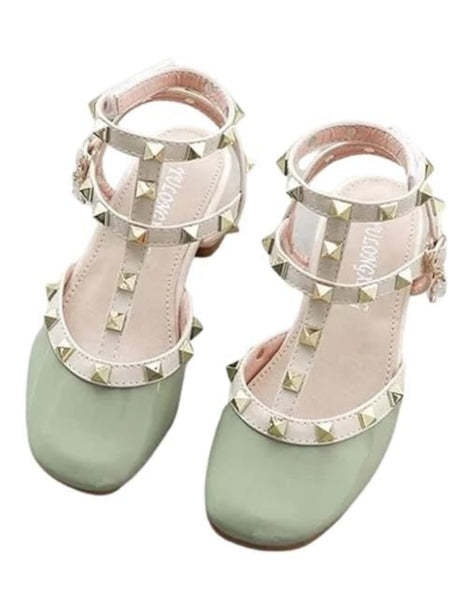 Girls Roman Sandals Low Heels Ankle Strap Summer Sandals