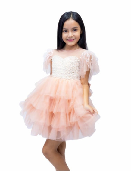 Pearl Puffy Tulle Dress Girls