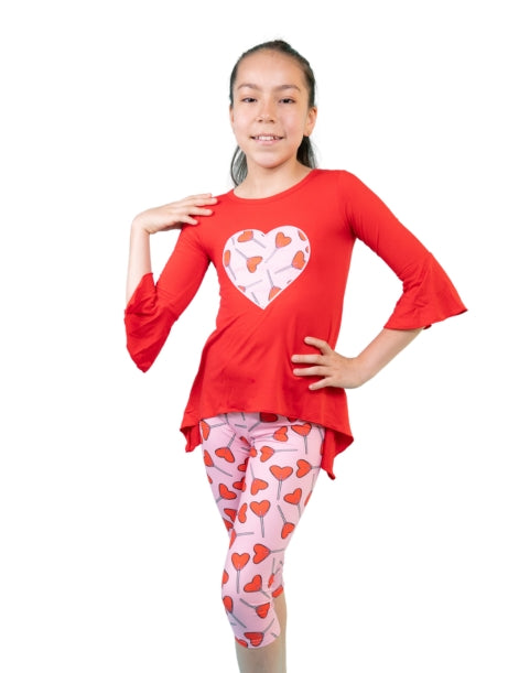 Toddler Baby Girl Valentine's Day Outfit Set with Pants - G0136