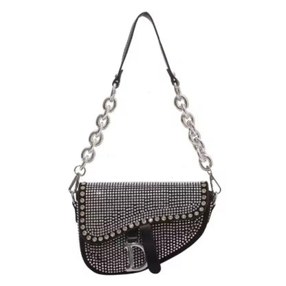 Girls' Rhinestone Shoulder Bag with Chain Strap