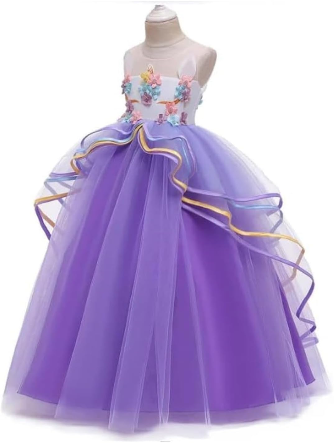 Princess and Costume Dress for Girls with Unicorn Headband