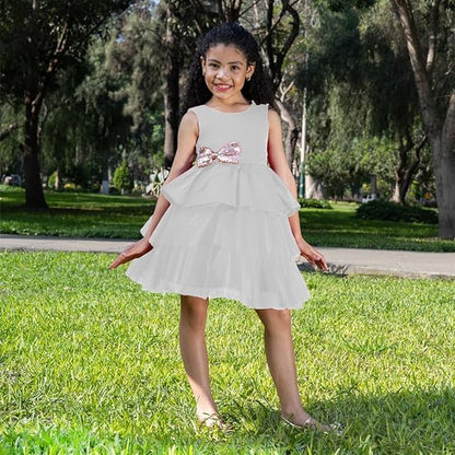 Satin dress and tulle skirt - Fall dresses for girls' birthdays