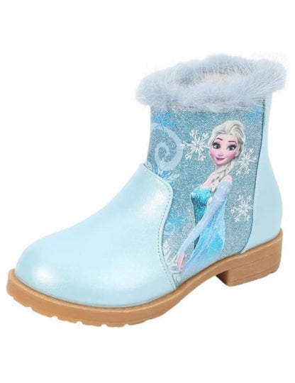 Elsa Princess Design Velvet Winter Boots - S0023